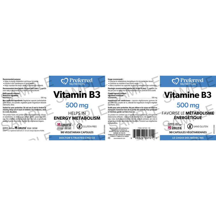 Preferred Nutrition® Vitamin B3 500mg
