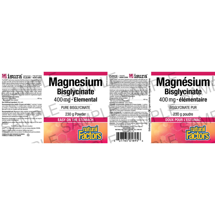 Natural Factors Magnesium Bisglycinate Pure 400 mg Powder