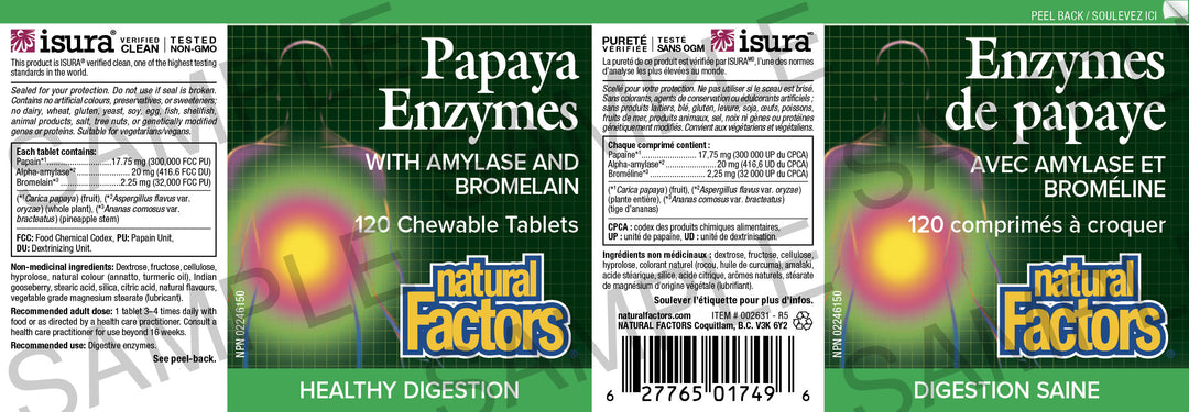 Natural Factors Papaya Enzymes with Amylase & Bromelain Chewable Tablets