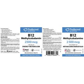 Preferred Nutrition B12 Methylcobalamine 2500 mcg