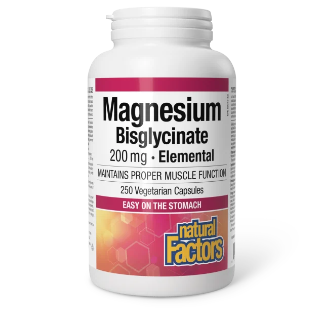 Natural Factors Magnesium Bisglycinate 200 mg, Elemental
