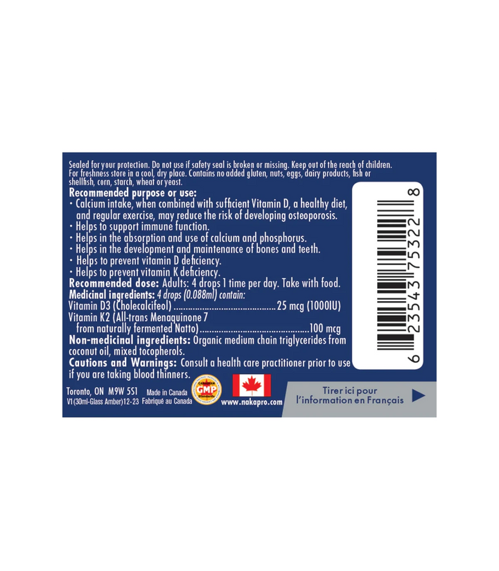 Naka Platinum D3+K2 in MCT Oil