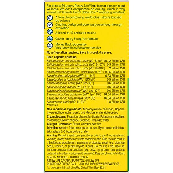 Renew Life ® Probiotics Ultimate Flora® Colon Care™ Probiotic, 80 Billion Active Cultures