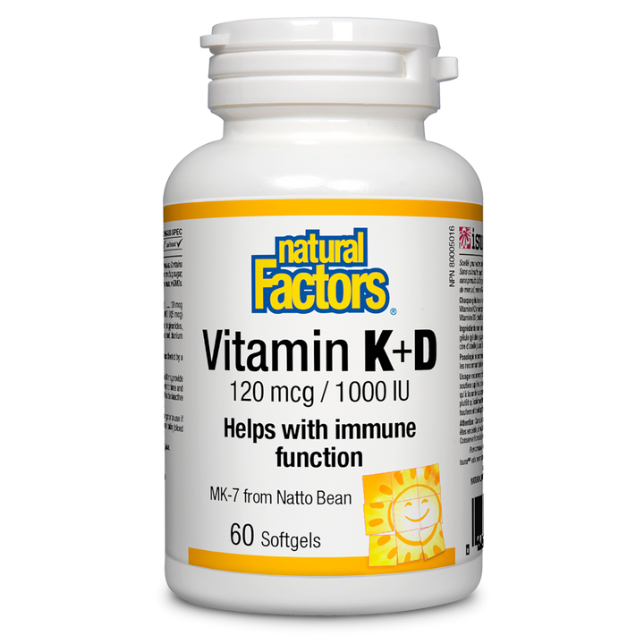 Vitamin K+D   120 mcg / 1000 IU Softgels