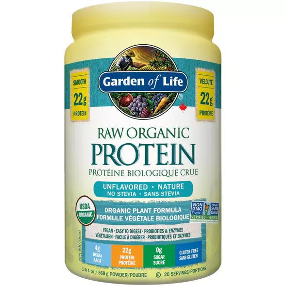 Garden of Life Raw Organic Protein, unflavored, no stevia, 568 g