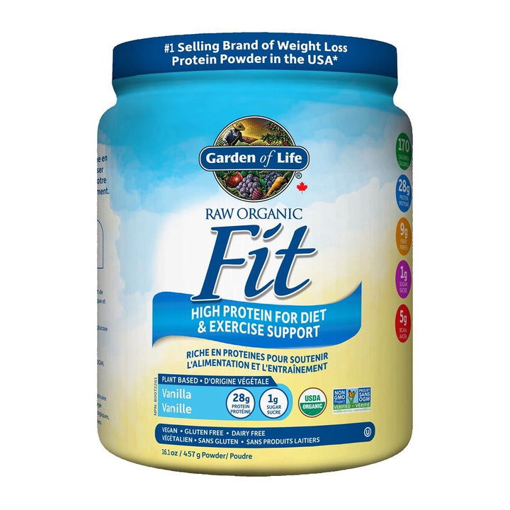 Garden of Life Raw Organic Fit, high protein for diet & exercise support, vanilla, 457g