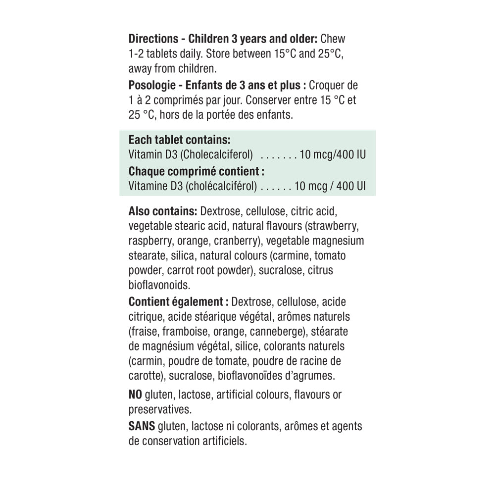 Jamieson Kids Chewable Vitamin D3 400 IU