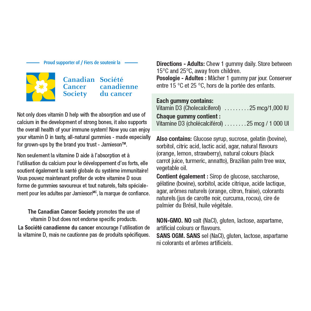 Jamieson Vitamin D 1000 IU Gummies