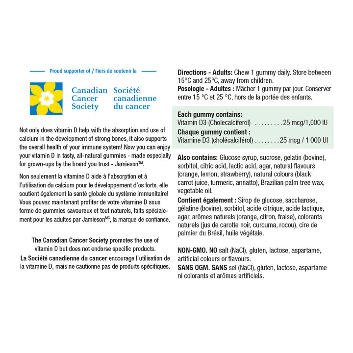 Jamieson Vitamin D 1000 IU Gummies