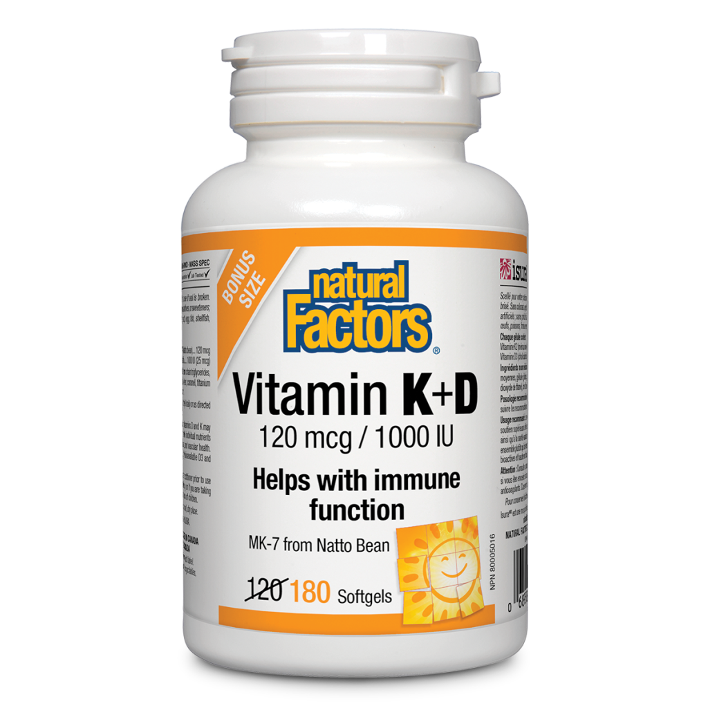 Vitamin K+D   120 mcg / 1000 IU Softgels