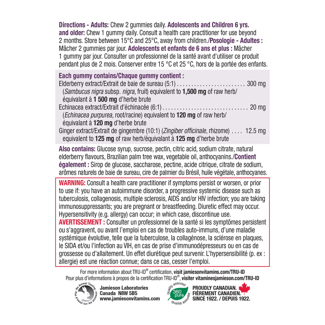 Jamieson Elderberry Cold & Flu Gummy