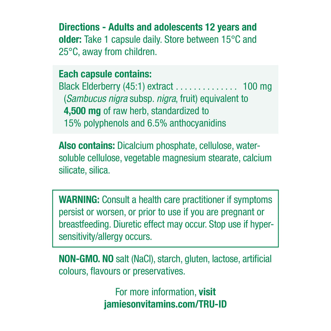 Jamieson Black Elderberry 4500 mg