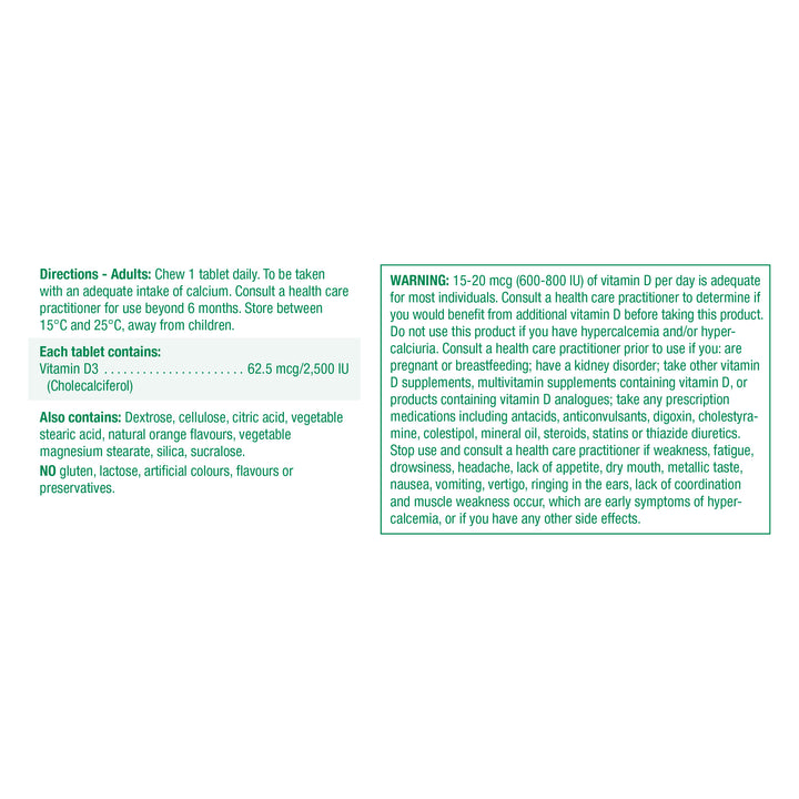 Jamieson Vitamin D3 Chewables Extra Strength