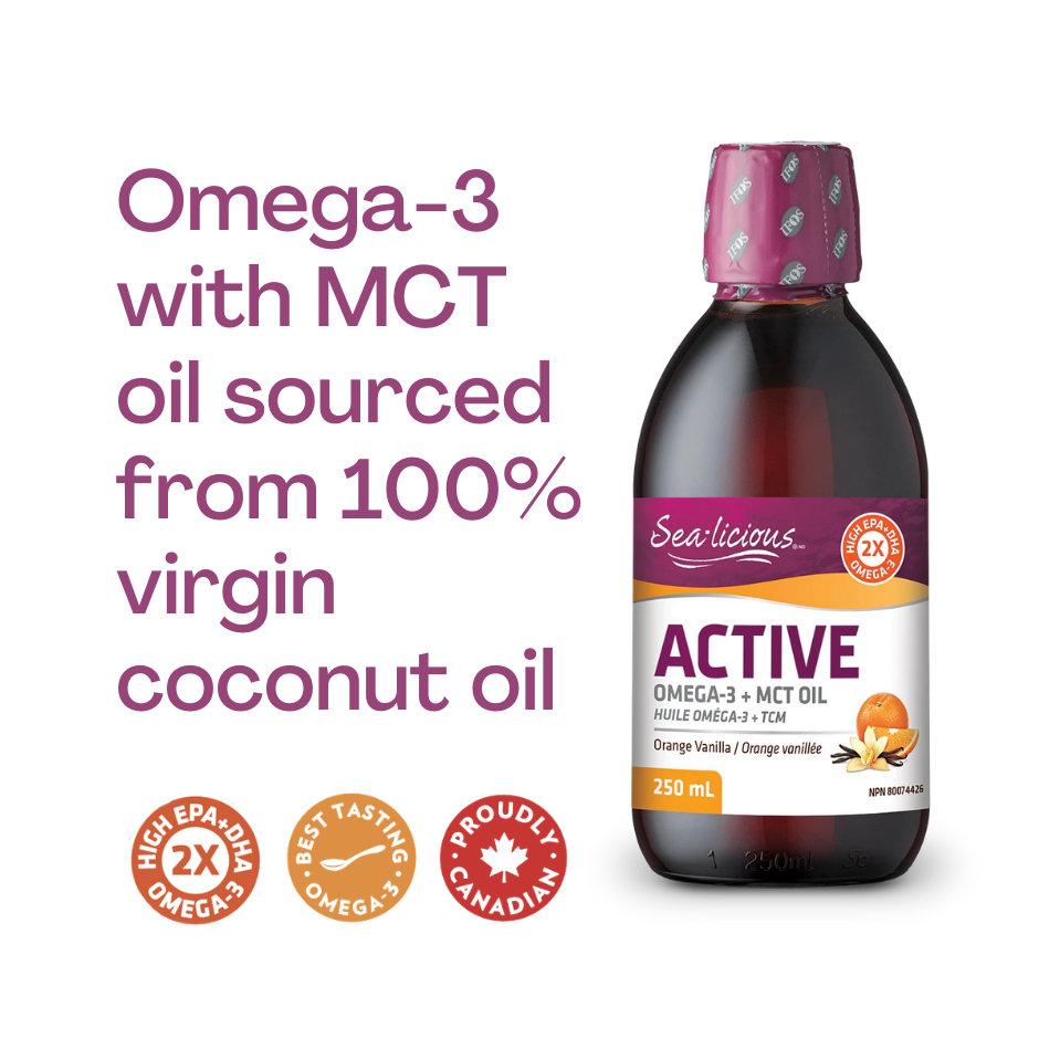 Active Omega-3 + MCT Oil, Orange Vanilla, Sea-licious Liquid