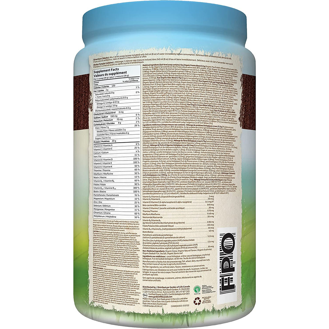 Garden of Life Raw Organic All-in-One Shake, Chocolate flavour, 1017 g, 28 servings