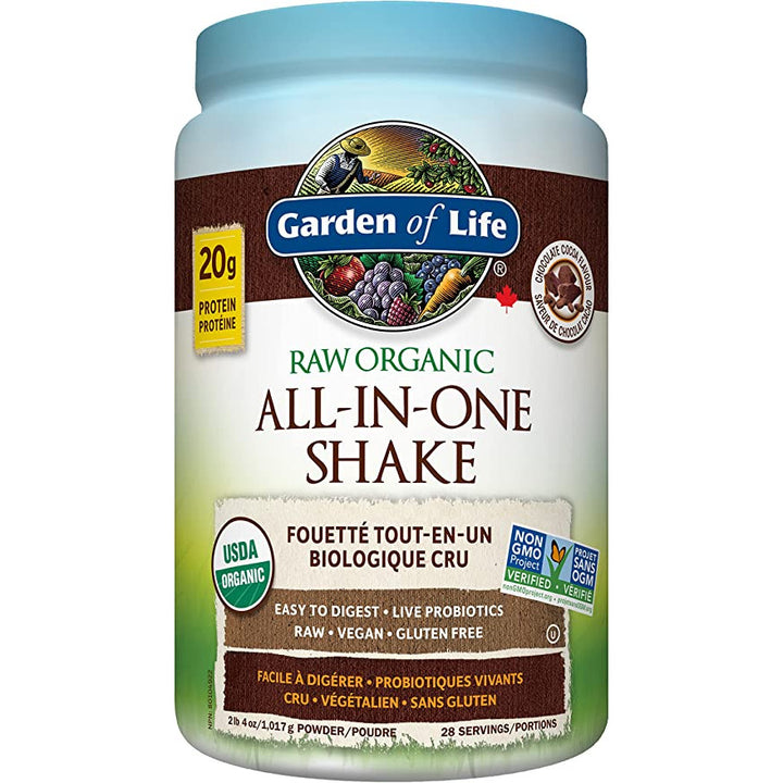 Garden of Life Raw Organic All-in-One Shake, Chocolate flavour, 1017 g, 28 servings