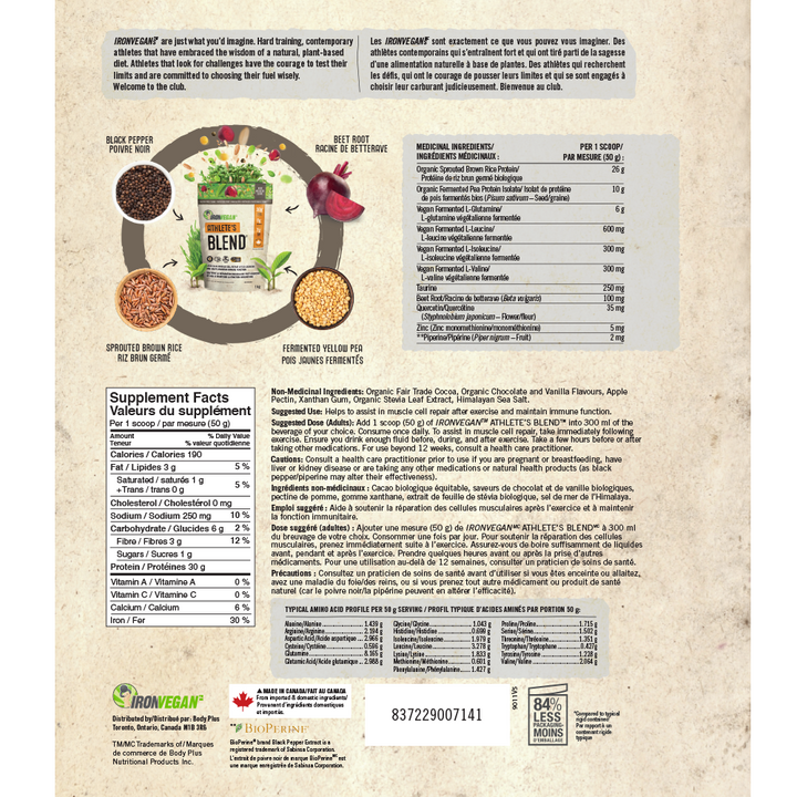 Iron Vegan Athlete's Blend Natural Chocolate