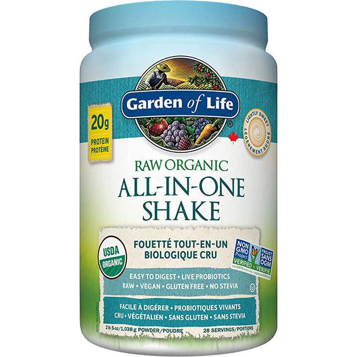 Garden of Life Raw Organic All-in-One Shake, Lightly Sweet,1038g