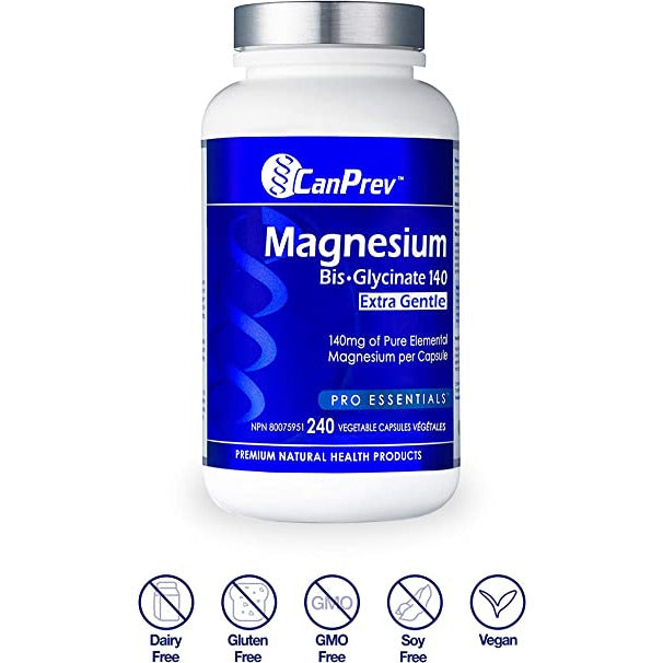 Canprev Magnesium Bisglycinate, Extra gentle Vegetarian Capsules