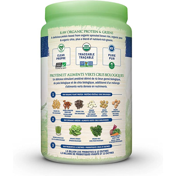 Garden of Life Raw Organic Protein&Greens, organic plant formula, real raw vanilla flavour, 550g