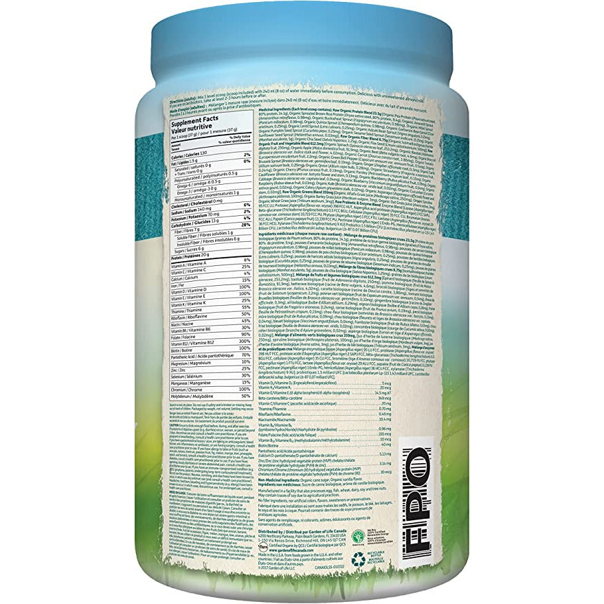 Garden of Life Raw Organic All-in-One Shake, Lightly Sweet,1038g