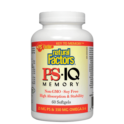 PSIQ Memory PS 25 mg / 350 mg Omega 3-6 Softgels