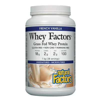 Whey Factors 100% Natural Whey Protein, French Vanilla Powder