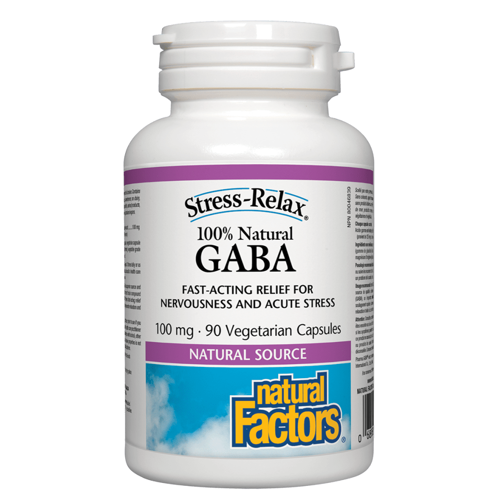 100% Natural GABA 100 mg, Stress-Relax Vegetarian Capsules
