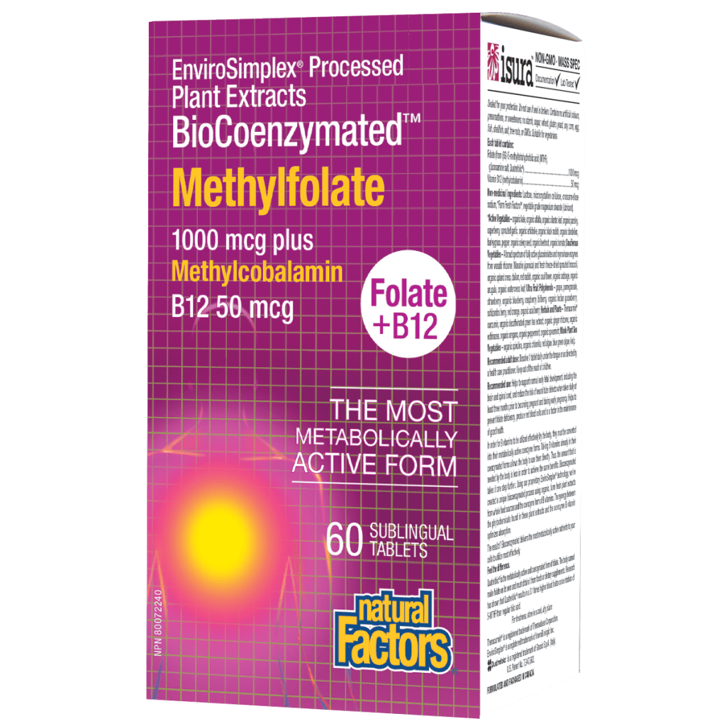BioCoenzymated Methylfolate 1000 mcg Plus B12 50 mcg Sublingual Tablets