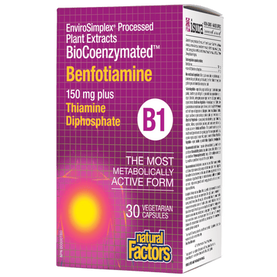 BioCoenzymated Benfotiamine B1 150 mg plus Thiamine Diphosphate Vegetarian Capsules