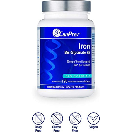 Canprev Iron Bis-Glycinate 25 Vegetarian Capsules