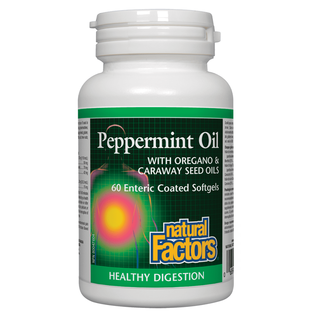 Peppermint Oil  with Oregano & Caraway Seed Oils  Enteric Coated Softgels