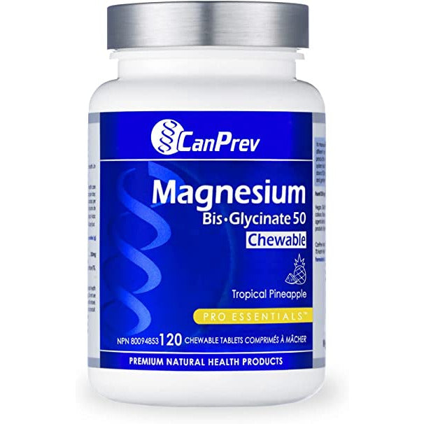 Canprev Magnesium Bis-glycinate 50, Chewable, Tropical Pineapple Chewable Tablets