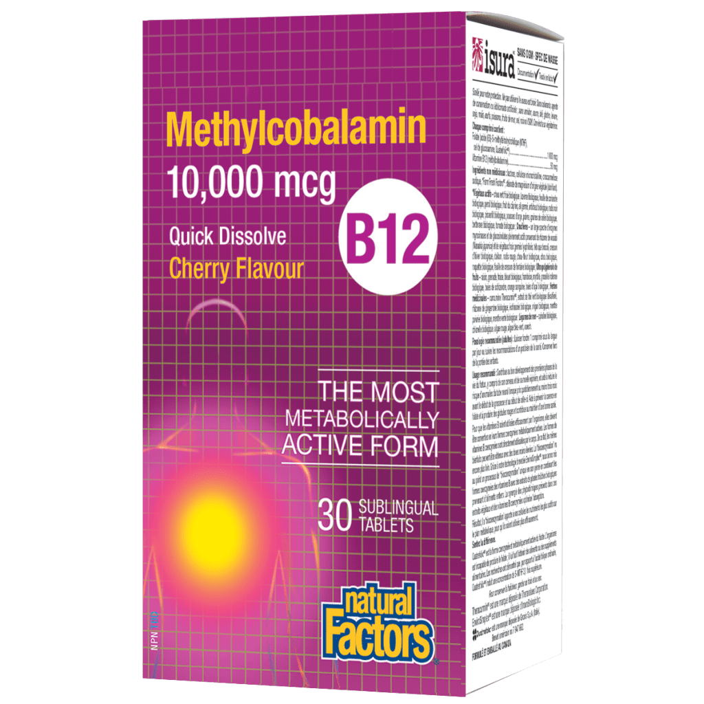 B12 Methylcobalamin 10,000 mcg, Cherry Sublingual Tablets
