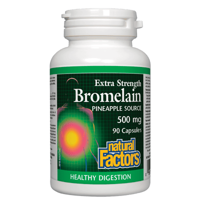 Bromelain Extra Strength, Pineapple Source 500 mg Capsules