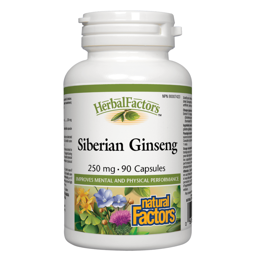 Siberian Ginseng, HerbalFactors 250 mg Capsules
