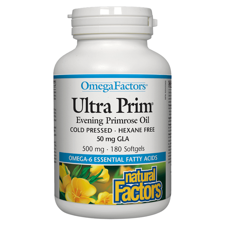 Ultra Prim Evening Primrose Oil 500 mg, OmegaFactors Softgels