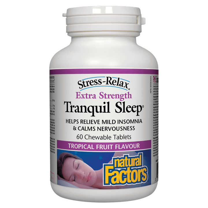Tranquil Sleep Extra Strength, Tropical Fruit Flavour, Stress-Relax Chewable Tablets