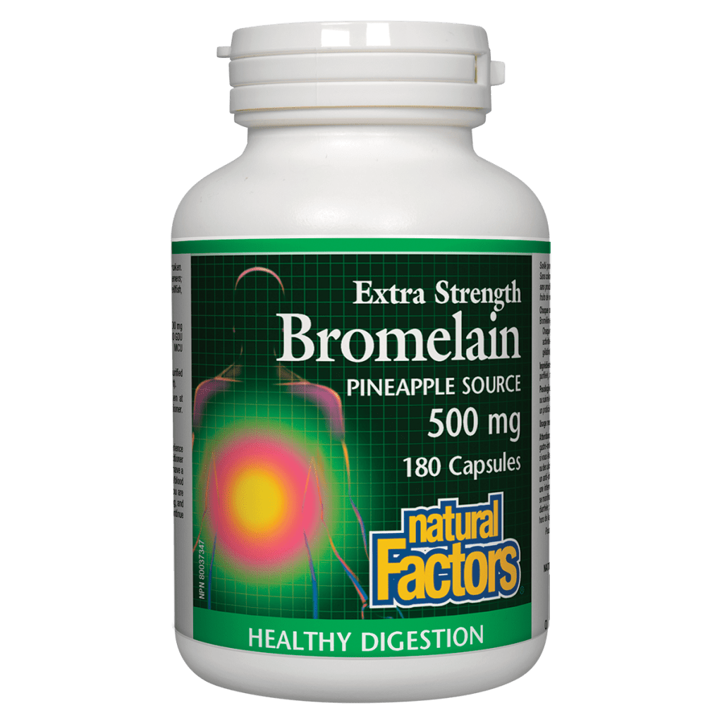 Bromelain Extra Strength, Pineapple Source 500 mg Capsules
