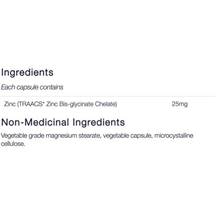 Canprev Zinc Bisglycinate 25, Pro Essentials Vegetarian Capsules